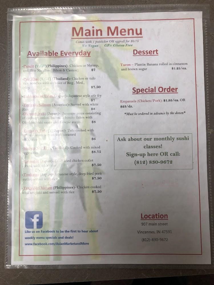 Asian Market/World Cuisine Menu image 2